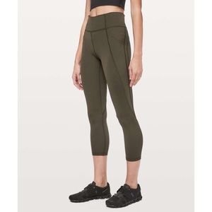 Lululemon Time To Sweat Crop *23” Dark Olive